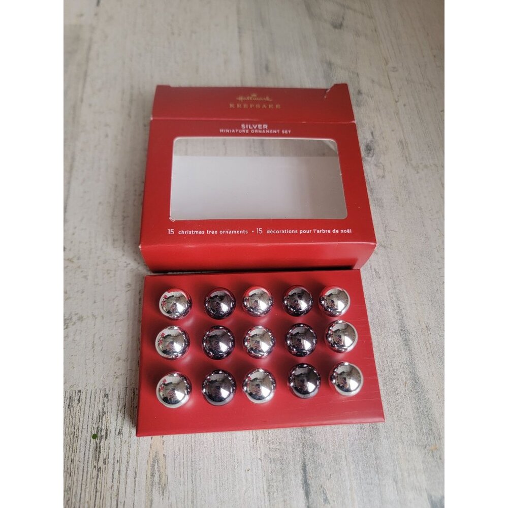 Hallmark silver 15 mini glass ball ornament accessories